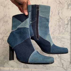 Vintage Patchwork Denim Boots W5.5